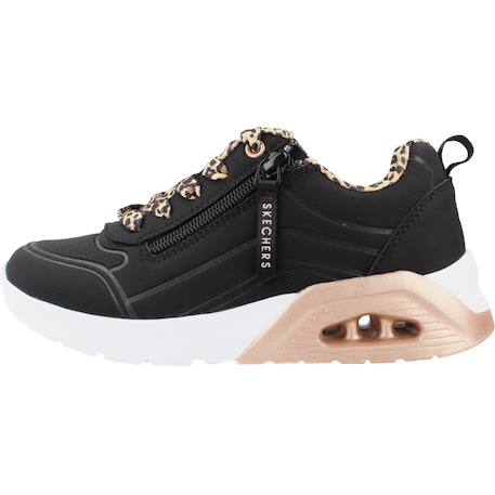 Baskets fille à lacets leopard Blanc wht+Noir blk 8 - vertbaudet enfant 