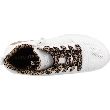 Baskets fille à lacets leopard Blanc wht+Noir blk 2 - vertbaudet enfant 