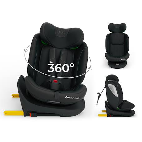 Siège auto I-GROW 2 PLUS, i-size 4-en-1   40-150 cm pivotant 360°, isofix, top tether, dos et face route, protection latérale, inclinable, ventilation, évolutif 0-12 ans Bleu+Gris+Noir+Vert 13 - vertbaudet enfant 