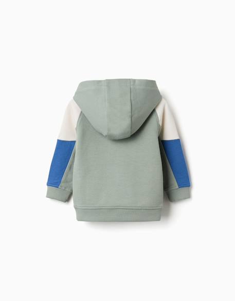 Sweat en coton avec capuche Vert 3 - vertbaudet enfant 