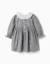 Robe en coton à motif vichy et imprimé floral Bleu foncé 3 - vertbaudet enfant 