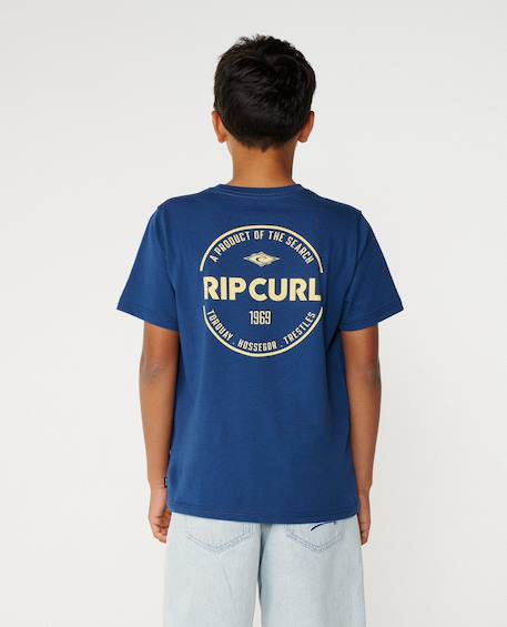 T-shirt garçon staple Blanc+Light navy+Wave pool 9 - vertbaudet enfant 
