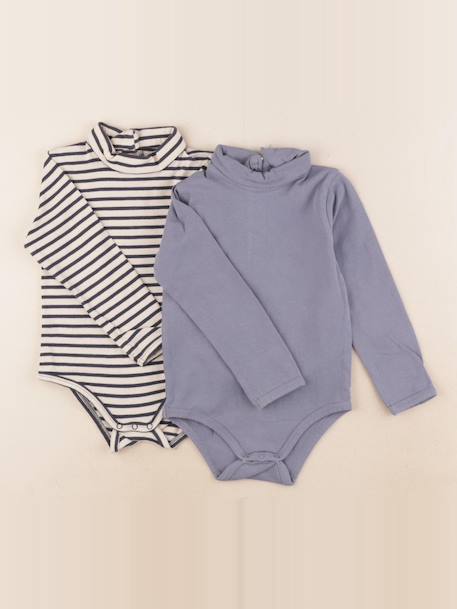 Lot de 2 bodies en coton - 36 mois Bleu 1 - vertbaudet enfant 
