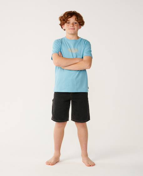 T-shirt garçon surf shack art Bone+Washed black+Wave pool 16 - vertbaudet enfant 