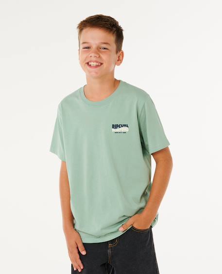T-shirt garçon streamline lineup Aloe+Bleu marine foncé 1 - vertbaudet enfant 