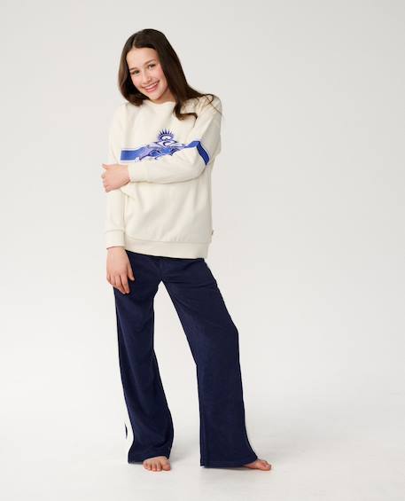 Sweat col rond archive dolphin fille Bone+Dark plum 4 - vertbaudet enfant 