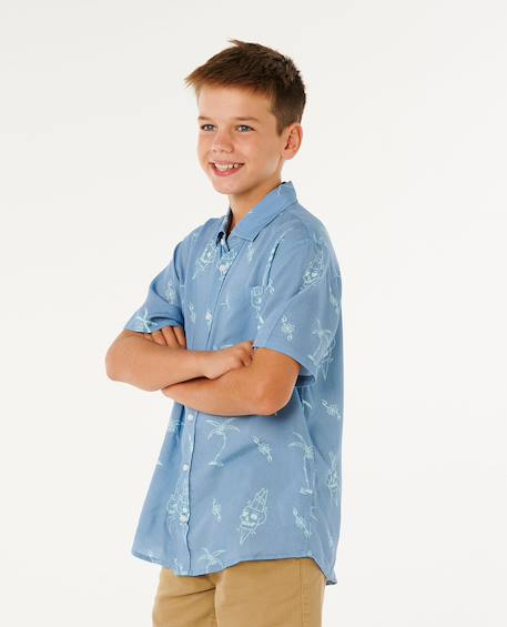 Chemise eternal shred manches courtes garçon Denim délavé+Noir délavé 2 - vertbaudet enfant 