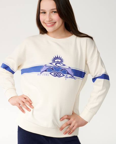 Sweat col rond archive dolphin fille Bone+Dark plum 5 - vertbaudet enfant 