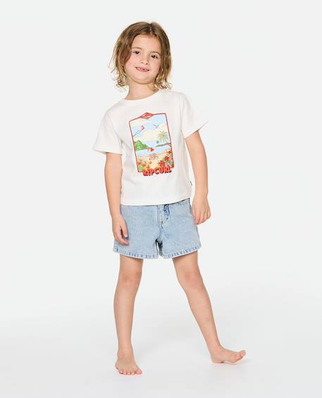 T-shirt fille surf vista Bone+Bright pink 3 - vertbaudet enfant 