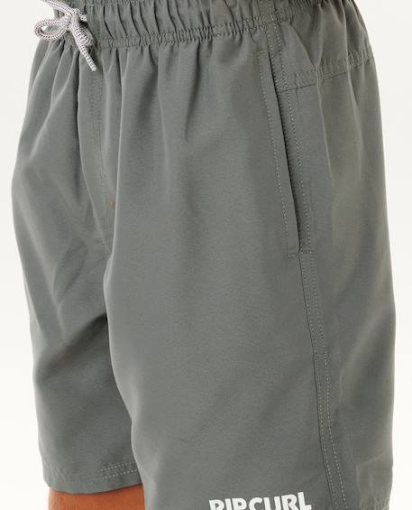 Short de bain boardshort volley enfant streamline offset Argile cuite+Mousse 11 - vertbaudet enfant 