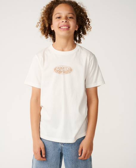 T-shirt garçon surf shack art Bone+Washed black+Wave pool 6 - vertbaudet enfant 