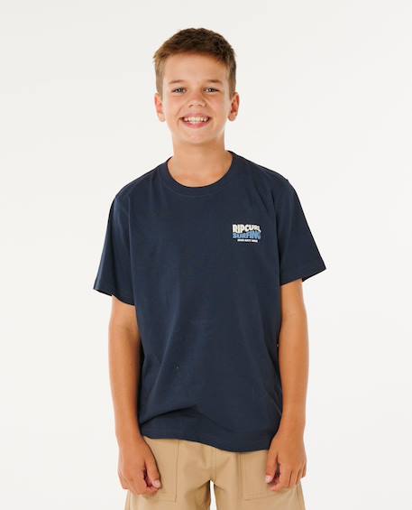 T-shirt garçon streamline lineup Aloe+Bleu marine foncé 7 - vertbaudet enfant 