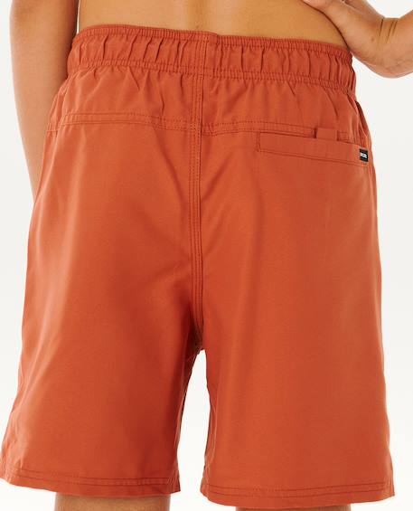Short de bain boardshort volley enfant streamline offset Argile cuite+Mousse 5 - vertbaudet enfant 