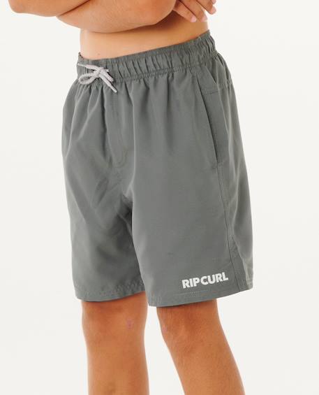 Short de bain boardshort volley enfant streamline offset Argile cuite+Mousse 8 - vertbaudet enfant 