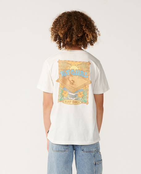 T-shirt garçon surf shack art Bone+Washed black+Wave pool 4 - vertbaudet enfant 