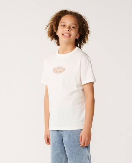 T-shirt garçon surf shack art Bone+Washed black+Wave pool 2 - vertbaudet enfant 