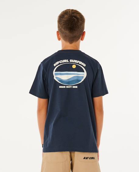 T-shirt garçon streamline lineup Aloe+Bleu marine foncé 9 - vertbaudet enfant 