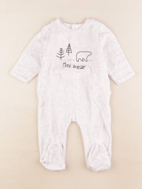 Pyjama velours - 6 mois Blanc 1 - vertbaudet enfant 