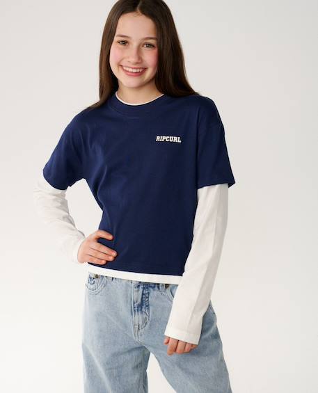 T-shirt fille à manches longues retro rama Navy 6 - vertbaudet enfant 