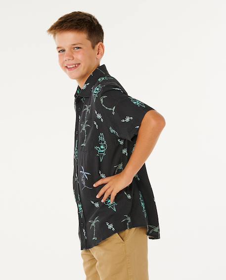 Chemise eternal shred manches courtes garçon Denim délavé+Noir délavé 8 - vertbaudet enfant 