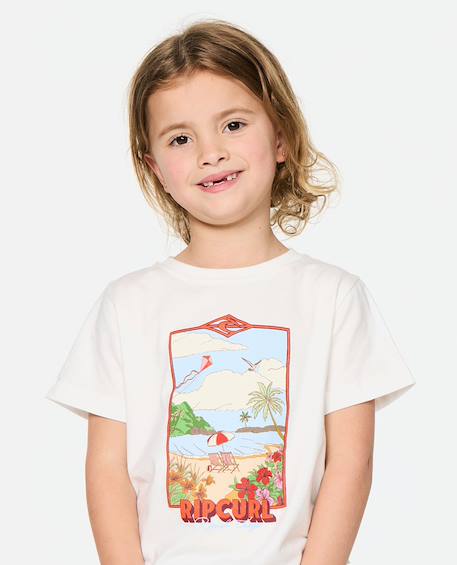 T-shirt fille surf vista Bone+Bright pink 4 - vertbaudet enfant 