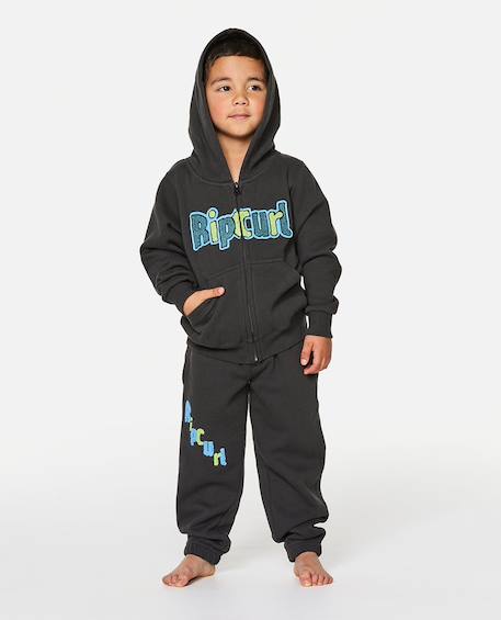 Sweat à capuche zippé garçon paddle out Washed black 3 - vertbaudet enfant 