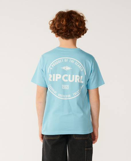 T-shirt garçon staple Blanc+Light navy+Wave pool 15 - vertbaudet enfant 