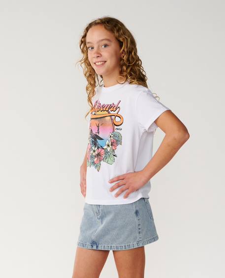T-shirt fille wave crop White 2 - vertbaudet enfant 