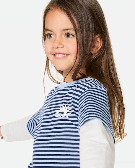 T-shirt fille road trip stripe Sky blue 4 - vertbaudet enfant 