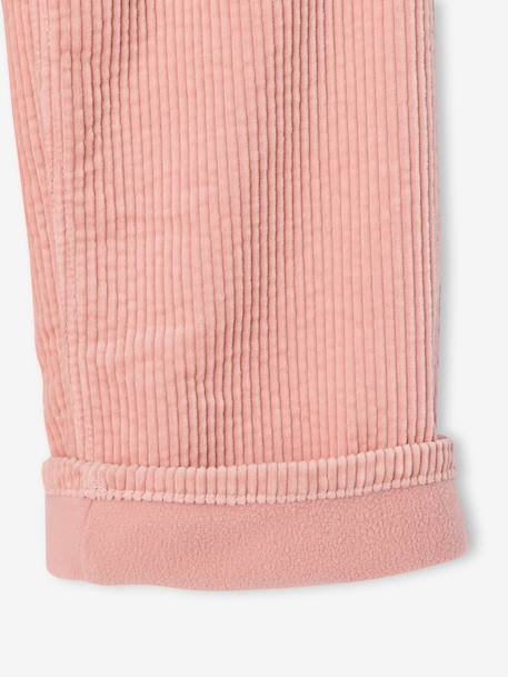 Pantalon large fille velours rose poudré 4 - vertbaudet enfant 