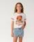 T-shirt fille surf culture crop Bone 1 - vertbaudet enfant 
