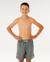 Short de bain boardshort volley enfant streamline offset Argile cuite+Mousse 12 - vertbaudet enfant 