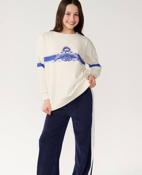 Sweat col rond archive dolphin fille Bone+Dark plum 6 - vertbaudet enfant 