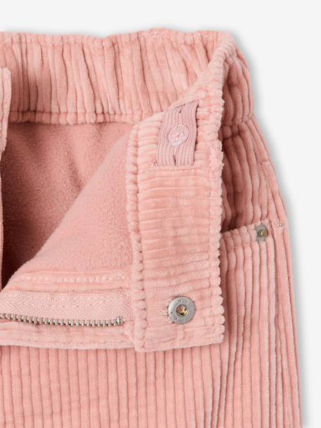 Pantalon large fille velours rose poudré 3 - vertbaudet enfant 