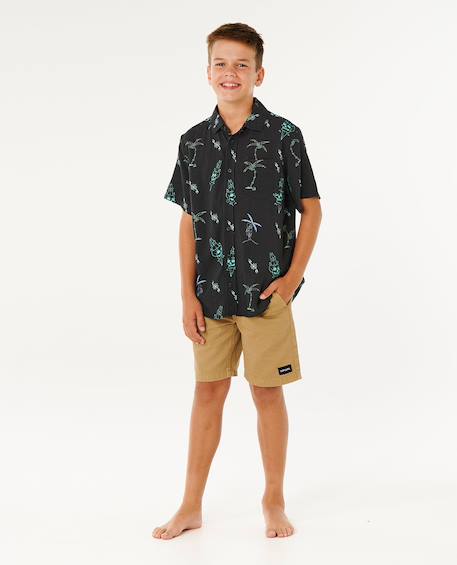 Chemise eternal shred manches courtes garçon Denim délavé+Noir délavé 10 - vertbaudet enfant 