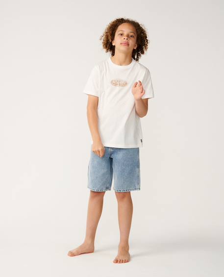 T-shirt garçon surf shack art Bone+Washed black+Wave pool 5 - vertbaudet enfant 