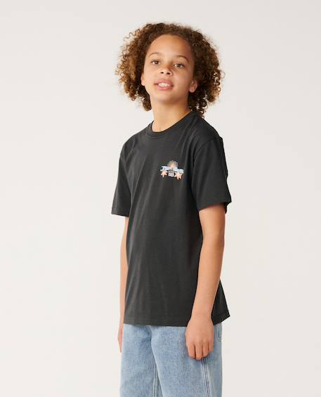 T-shirt garçon hazed & tubed Walnut+Washed black 8 - vertbaudet enfant 