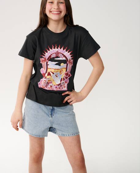 T-shirt enfant costa del sol band Bone+Washed black 11 - vertbaudet enfant 