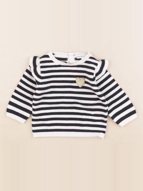 Pull - 3 mois Blanc, bleu, or 1 - vertbaudet enfant 