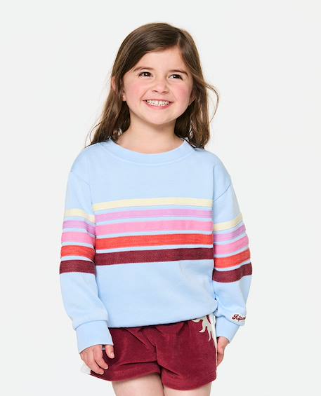 Sweat col rond surf revival enfant Sky blue 1 - vertbaudet enfant 