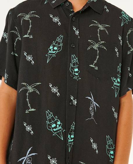 Chemise eternal shred manches courtes garçon Denim délavé+Noir délavé 11 - vertbaudet enfant 