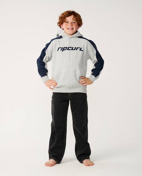 Sweat à capuche garçon archive panel Grey marle 3 - vertbaudet enfant 