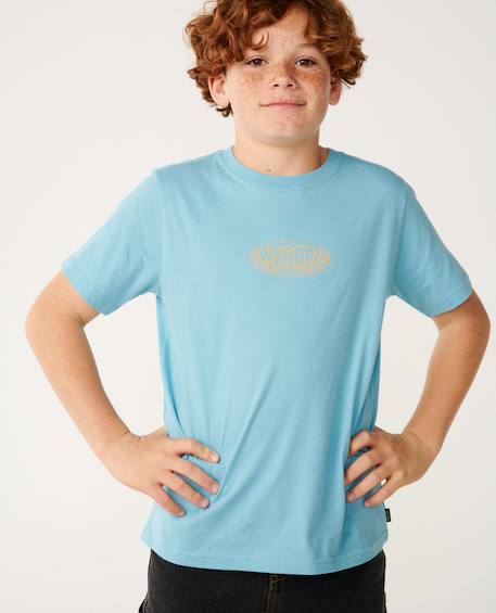 T-shirt garçon surf shack art Bone+Washed black+Wave pool 18 - vertbaudet enfant 