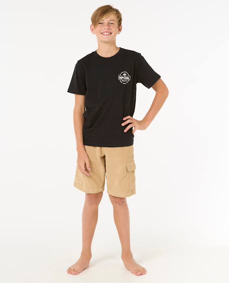 Short classic surf cord cargo garçon Khaki 4 - vertbaudet enfant 