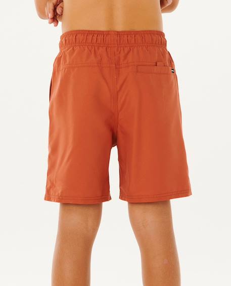 Short de bain boardshort volley enfant streamline offset Argile cuite+Mousse 3 - vertbaudet enfant 