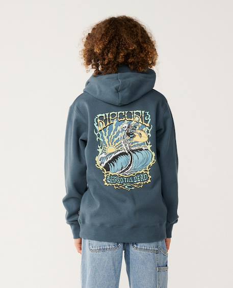 Sweat à capuche garçon air shred Pine night+Vintage white 3 - vertbaudet enfant 