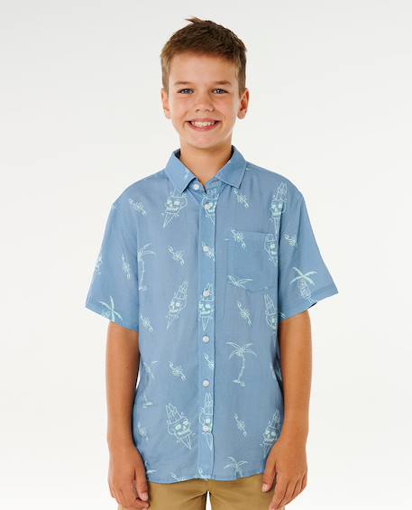 Chemise eternal shred manches courtes garçon Denim délavé+Noir délavé 6 - vertbaudet enfant 