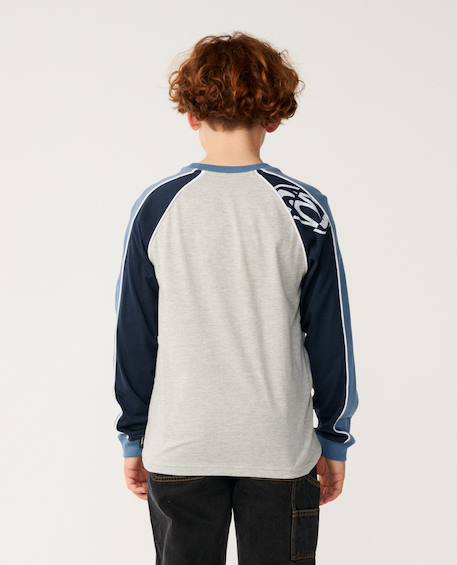 T-shirt garçon à manches longues archive panel Grey marle 3 - vertbaudet enfant 