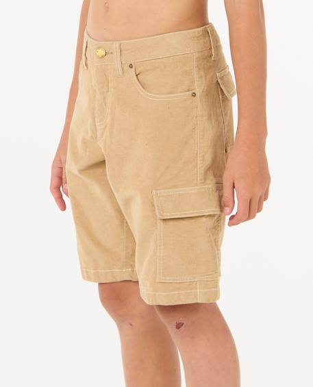 Short classic surf cord cargo garçon Khaki 2 - vertbaudet enfant 