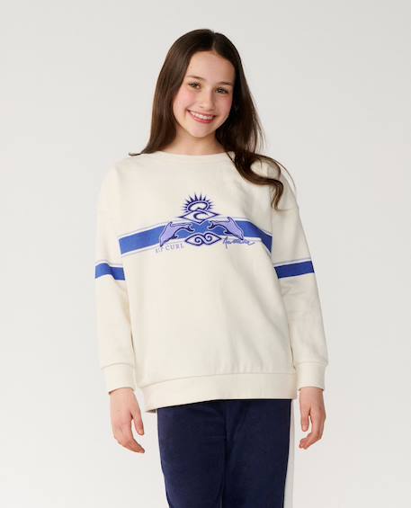 Sweat col rond archive dolphin fille Bone+Dark plum 1 - vertbaudet enfant 